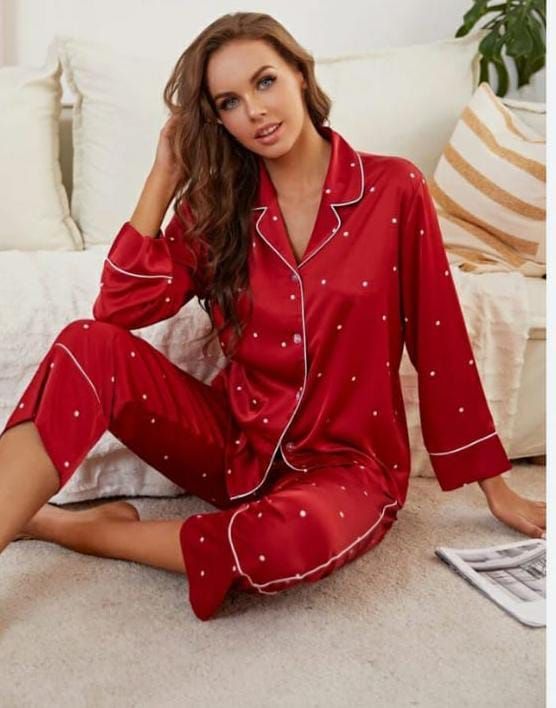 *Silk night suit for women With Ponytail*