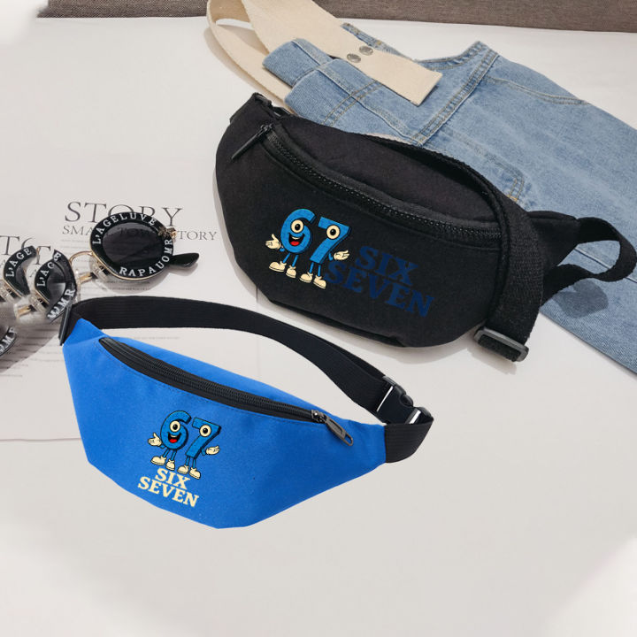 67 Six Seven Steal A BrainRot Belt Pouch Crossbody Waist Bag Pack Waterproof Running Belly Male Bum Hip Sports Waistbag