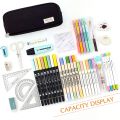 Kawaii Large Capacity Pencil Case 3 Compartment Pouch Pen Bag Double Side Opening Student Stationery Organizer School Supplies.
