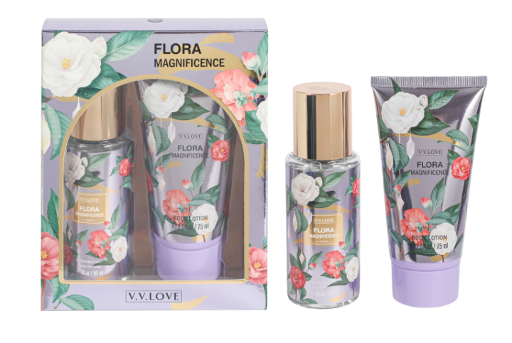 V.V. Love VL9059-99 Flora Magnificence Lotion Plus Perfume Gift Set for Women