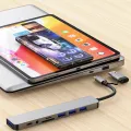 8 in 2 USB +Type C HUB Docking Station with 3.5mm Audio Jack Adapter Micro SD Card Reader Laptop Tablet Phone Disk Converter. 