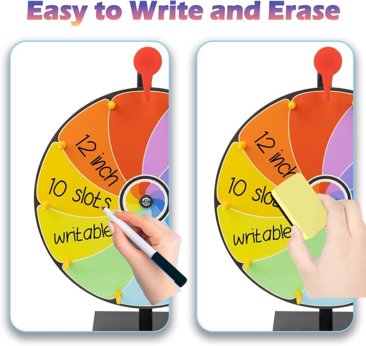 12%20Slots%20Prize%20Wheel,%2034cm%20Prize%20Wheel%20Spinner%20with%20Stand%20and%20Heavy%20Duty%20Base,Spinning%20Wheel%20for%20Prizes,Spin%20The%20Wheel%20-%20Image%204