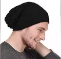 black-slouchy-woolen-long-beanie-cap-for-winter-skull-head-unisex-cap-fashion-luxury. 