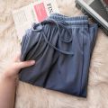 Women Long Pants Causal Elastic Waist Loose Basic Long Trousers For Female Spring Summer Wide Leg Long Pants.
