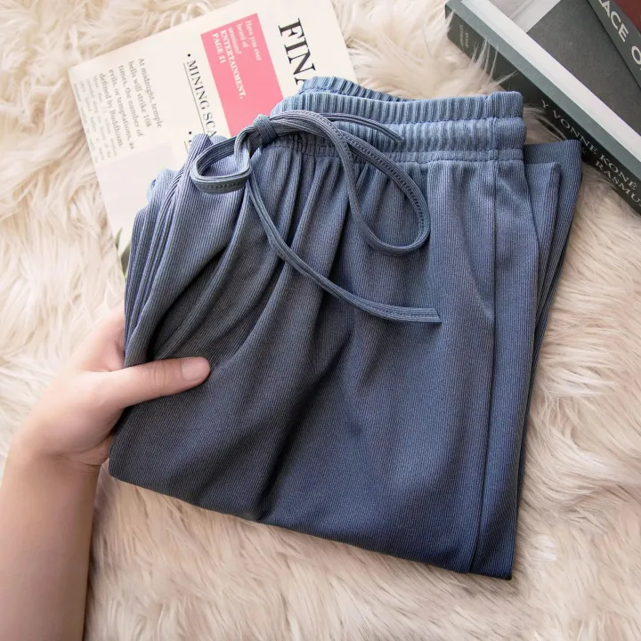 Women%20Long%20Pants%20Causal%20Elastic%20Waist%20Loose%20Basic%20Long%20Trousers%20For%20Female%20Spring%20Summer%20Wide%20Leg%20Long%20Pants%20-%20Image%203