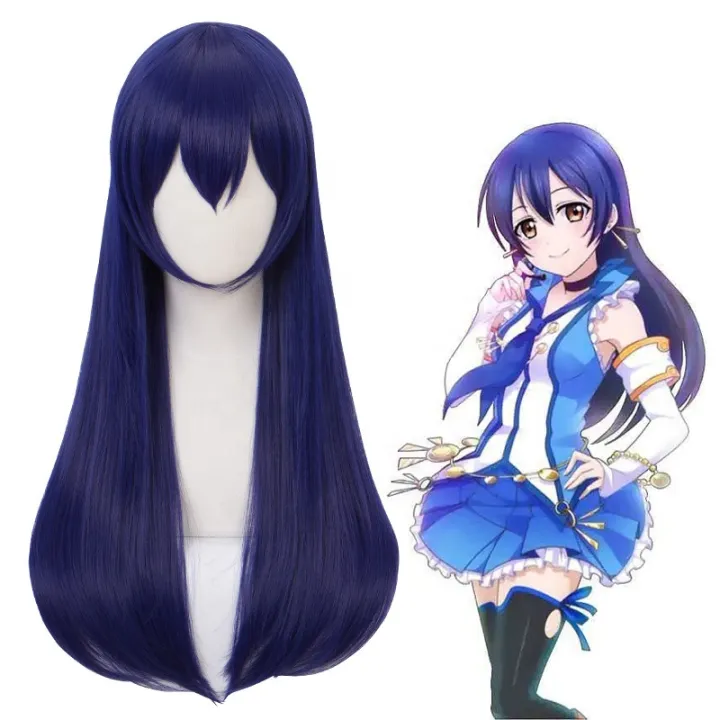Deep%20blue%20long%20straight%20hair%20Active-style%20wig%20Sonoda%20Kai%20Cosplay%20Synthetic%20fiber%20Halloween%20party%20wig%20-%20Image%202