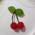 1PC Cherry Bow Hairpins for Kids New Charm Ball and Leaves Ornaments, Kids Fashion Hair Accessories. 