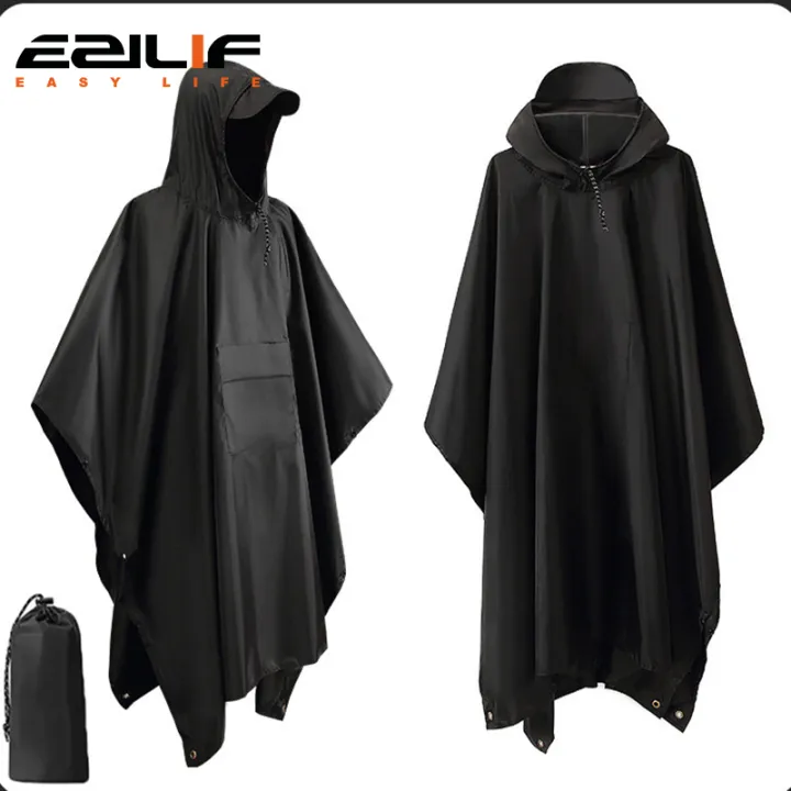 Waterproof%20Rain%20Poncho%20Lightweight%20Hooded%20Rain%20Coat%20Picnic%20Mat%20Blanket%20Sun%20Shelter%20for%20Outdoor%20Camping%20Hiking%20Cycling%20Climbing%20-%20Image%202