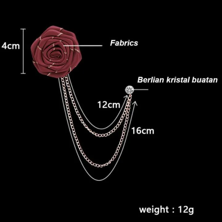Korean%20Wedding%20Brooches%20Cloth%20Rose%20Flower%20Brooch%20Lapel%20Pin%20Badge%20Tassel%20Chain%20Men's%20Suit%20Accessories%20for%20Bridegroom%20-%20Image%203
