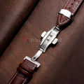 12/13/14/15/16/17/18/19/20/21/22/23/24mm Genuine Leather Strap with Box Bracelet Wristband Band Butterfly Clasp Watch Accessory. 