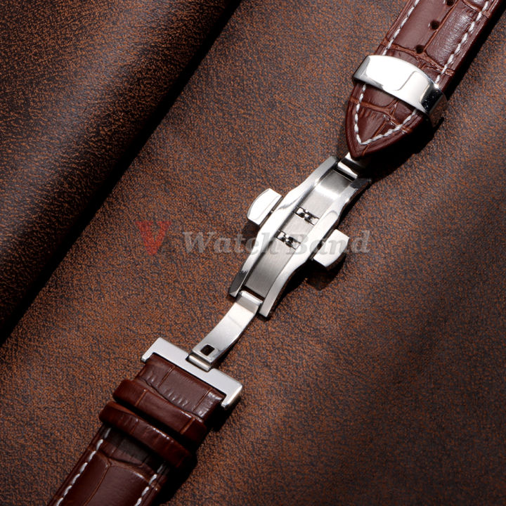 12/13/14/15/16/17/18/19/20/21/22/23/24mm%20Genuine%20Leather%20Strap%20with%20Box%20Bracelet%20Wristband%20Band%20Butterfly%20Clasp%20Watch%20Accessory%20-%20Image%202