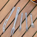 Tiartisan Outdoor Camping Pure Titanium Fruit Knife Forks Dessert Fork Reusable Lightweight Portable Multi-purpose Salsd Fork.