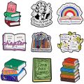 Bookworm's Delight Brooches For Women Books Enamel Pin Metal Badge Jewelry Clothing Backpack Accessories Reader Gifts.