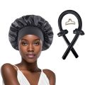 Heatless Curling Rod Headband Satin Bonnet Set No Heat Hair Curler Hair Rollers Soft Curlers Lazy Curls Sleeping Hat Night Cap.