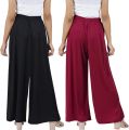 Multicolor Crepe Polister Palazzo for Women Side Poket Combo Pack of 2. 