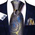 Hi-Tie Dusty Pink Paisley Men Fashion Necktie Handkerchief Cufflinks for Tuxedo Accessory Classic Luxury Tie for Man . 