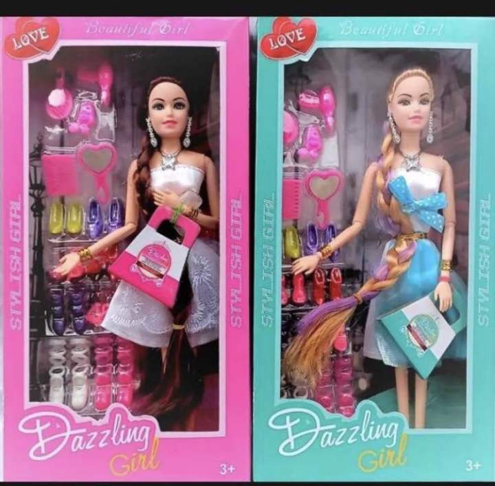 Beautiful barbie doll moveable and bendable doll doll with accessories and shoes