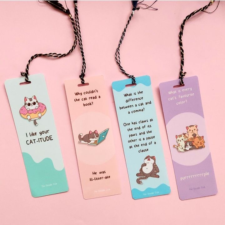 Set of 3 Cute Cat Book marks \ Bookmark | Laminated Bookmarkers