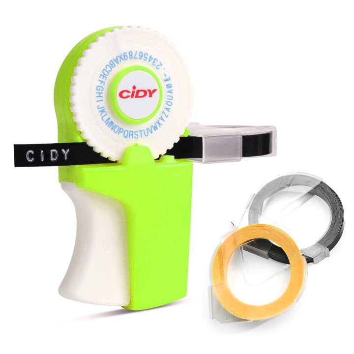 Manual 3D Embossing Label Maker DIY Mini Typewriter Machine with 2