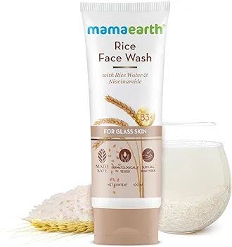 Mamaearth RiceFaceWash With Rice Water & Niacinamide For Glass Skin - 100 Ml(India)