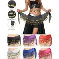 1pc Belly Dance Hip Scarf Chiffon Skirt Wrap Professional Scarf Skirt Costume with Coins for Yoga Belly Dancing,Autumn,new years. 