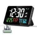 Smart Wifi Digital Wall Clock Temperature Humidity Display 4-Level Brightness Desk Table Electronic LED Alarm Clock Home Decor. 