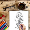28 Pages Original Cute Monsters Coloring Book for Adult | Colouring Book Drawing Supplies for Christmas, Thanksgiving, Halloween. 