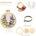 10PCS Mini Embroidery Hoop Wooden Ring Mixed Round Pendant Cross Stitch Frame Kit For Jewelry Keyring Crafts Sewing Accessories. 