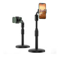 Adjustable Mobile Phone Stand Holder for Desk with Round Base, Retractable Arm, Non-Slip, Foldable, and Ergonomic Design for Comfortable Viewing and Charging, Compatible with Smartphones and Tablets. 