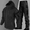  Waterproof Sets Men Wear Resistant Combat Training Suit Outdoor Multi-pocket Uniform Airsoft Camping Hiking Tracksuit. 