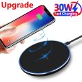 30W Wireless Charger Pad for iPhone 15 14 13 12 11 Pro Max Samsung Xiaomi Phone Chargers Induction Fast Charging Dock Station.