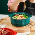 850ML Ceramic Tableware Single Japanese Style Instant NoodleBowl With Lid  Good Quality. 