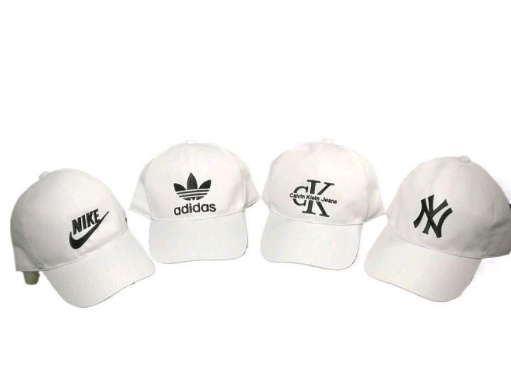 White famous logo design cap men