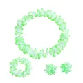 4pcs/set Hawaiian Flower Lei Hula Necklace Garland Headband Wristbands Wedding Decorations Beach Tropical Party Supplies. 