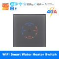 MANHOT 40A Smart Wifi Water Heater Boiler Touch Switch EU Water Heater Switch Voice Contorl For Tuya Alexa  Home. 