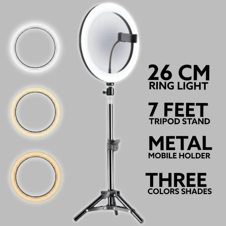 26CM%20Selfie%20LED%20Ring%20Light%20with%207ft%20height%20Stand%20Cell%20Phone%20Holder%20Dimmable%203%20Light%20Modes%20for%20Live%20Stream,%20Makeup,%20Facebook,%20YouTube,%20Instagram,TikTok,%20Twitter%20-%20Image%203