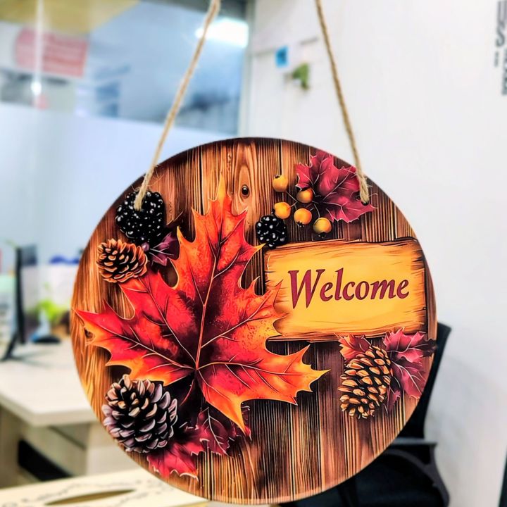 Fall%20Welcome%20Door%20Sign%20-%208%20Inch%20Round%20Autumn%20Wood%20Grain%20Hanging%20Wall%20Decor%20with%20Maple%20Leaves,%20Pinecones%20&%20Berries%20-%20Image%205