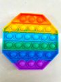 popit rainbbow colour with hexagonal shape popping toy and fidget toy. 