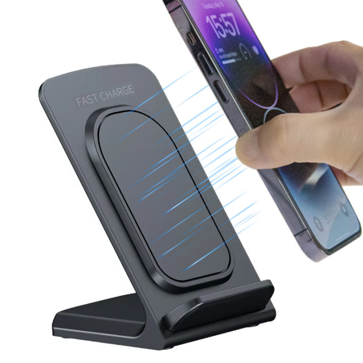 Wireless Charger Dock Desktop Phone Holder Stand For iPhone 16 15 14 13 12 Pro Max  S25 S24  Fast Charging Station