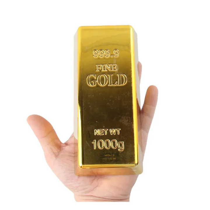 Plastic Fake Gold Bullion Simulated Golden Brick Fake Glittering Gold ...