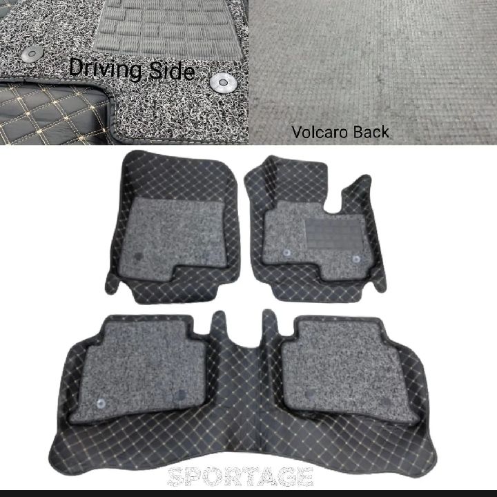 9D floor mats for New Kia Sportage double mats Black colour with beige ...
