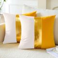 Luxury Patch Work Golden Laser Cut Velvet Cushion Covers. 
