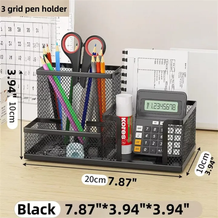 Black%20Mesh%20Desk%20Organizer%20-%203-Tier%20Storage%20with%20Pencil%20Holder%20&%20Baskets,Office%20Supplies%20Organizer%20for%20Desktop,%20Home%20&%20School%20Use%20-%20Image%202