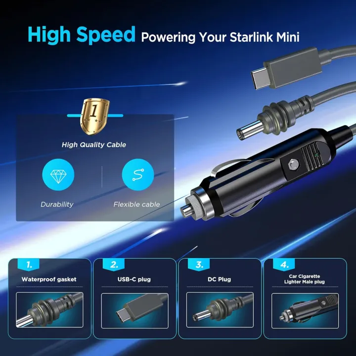 EDUP%20%20SK0101-3M%20Starlink%20Mini%20100W%20Cable%203-in-1%20Power%20Cable%20for%20Choice%203M%20/%205M%20Car%20Charger+DC%20Cable+Type-C%20TO%20DC%20-%20Image%203