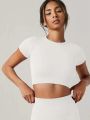 Seamless Womens Sport T Shirt Short Sleeve Yoga Top Fitness Gym Running Active Wear Workout Clothes.