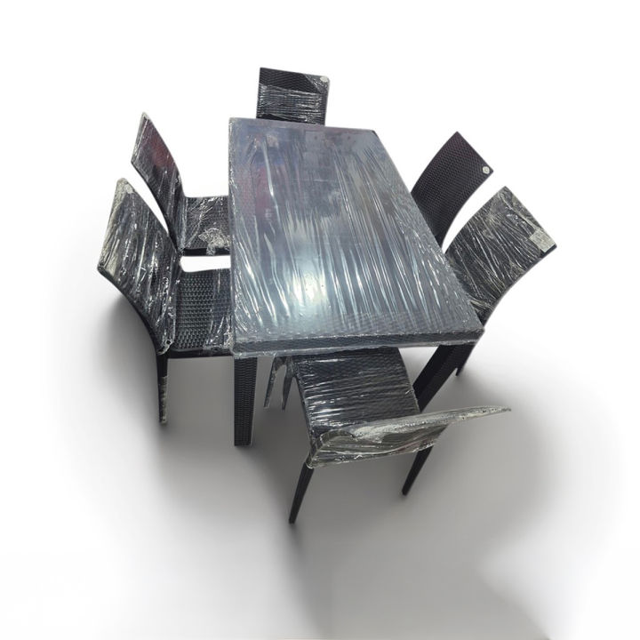 RFL caino dining table set with 6 Chairs black