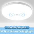 Motion Sensor Ceiling Lamp 15w 20w 30w 40w PIR Motion Detector Modern Ceiling Lighting For Corridor Garage Stair Balcony 220V. 