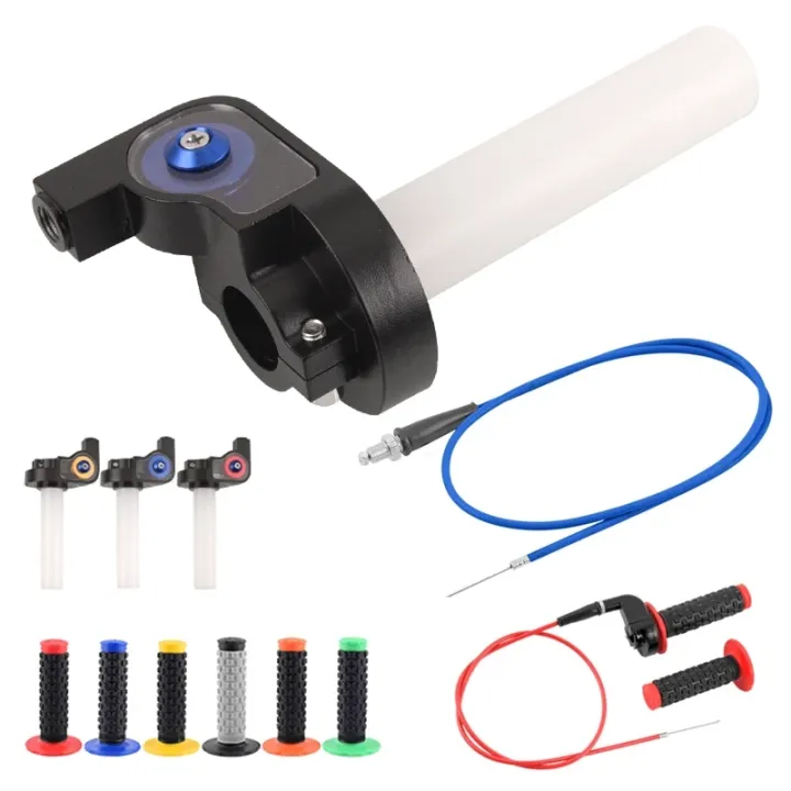 Motorcycle Dirt Bike 22mm Quick Twist Gas Throttle Settle Grips Handle Grips Throttle Cable For Honda Kawasaki Suzuki KTM