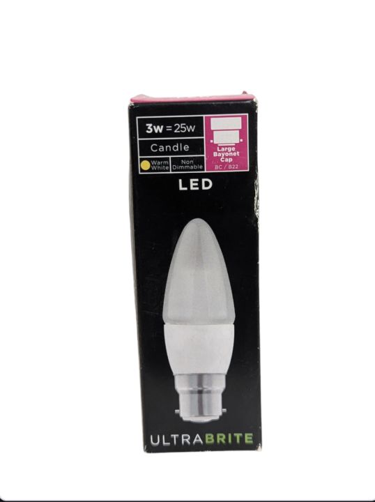 (K). Ultrabrite Smart Home Bulb Candle Small 25w warm white bulb