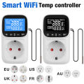 Tuya WiFi Thermostat Switch EU US UK FR AU Plug Temperature Controller Socket AC110-240V Timer Outlet LCD Thermometer Regulator. 